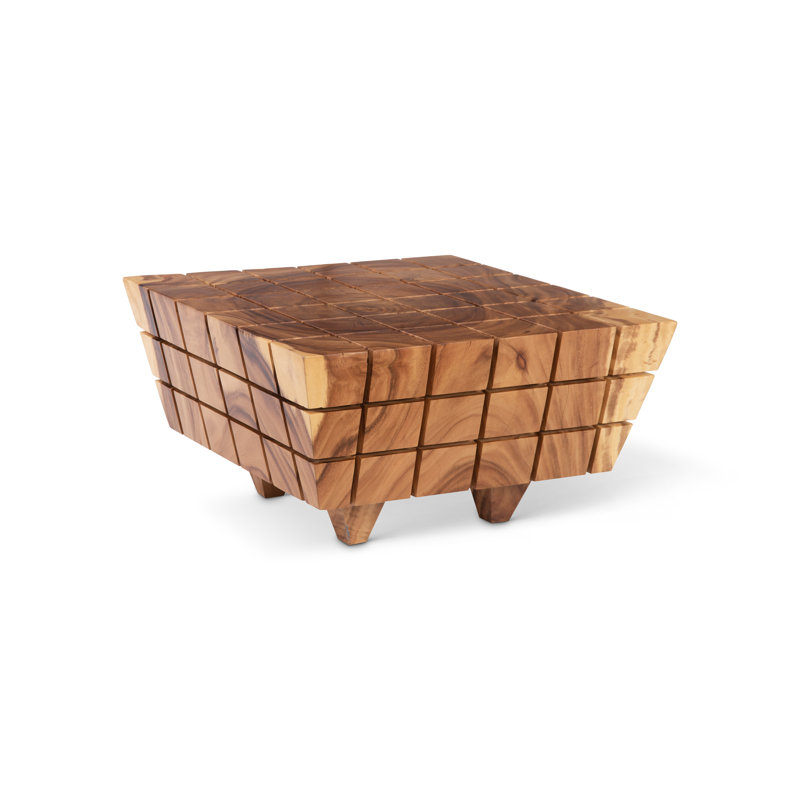 Natural Brown Solid Wood Square Coffee Table