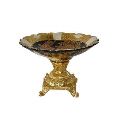 Open And Unique Kylix Decoration Resin Vase   Size: 12" X 12" X 7"H
