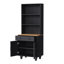 Armoire de rangement Farmhouse avec 4 tablettes en bois massif-2098733099