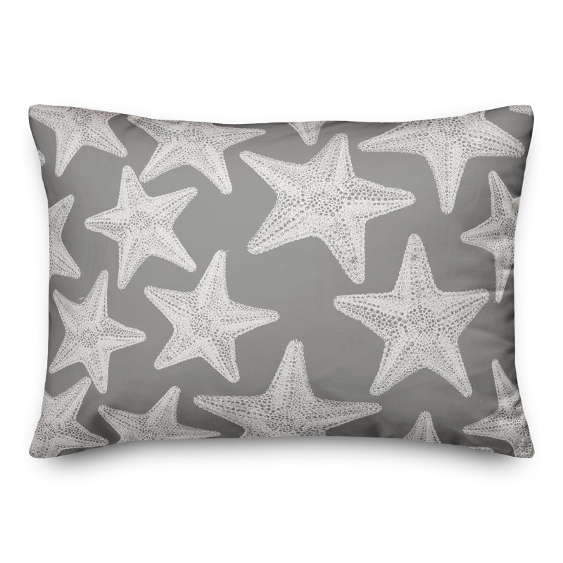  Housse et insert d'oreiller rectangulaire Starfish, Gris