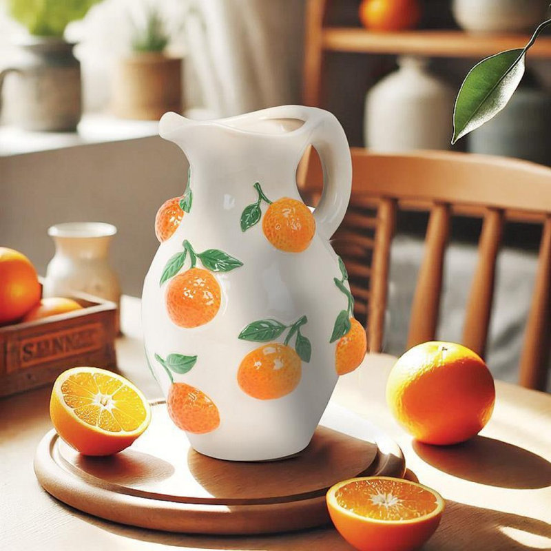 Cruche orange couverte