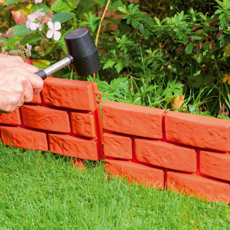 Jolivue 88.9 cm H Lawn Edging Fencing, Terracotta