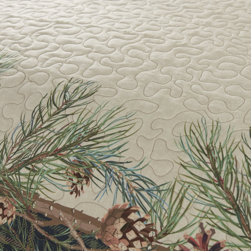 Pine Boughs Quilt, Queen Quilt + 2 Shams