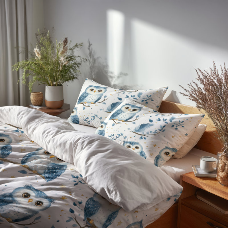 Ensemble de literie pour enfants 3 pièces - housse de couette et coussin décoratif Nocturnal, Lit simple