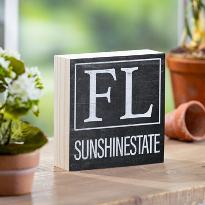 State Wooden Plock Florida 6x6"