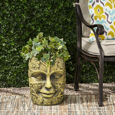 Poterie de jardin antique, 27 cm de profondeur x 30 cm de largeur x 37 cm de hauteur, béton léger, aucun assemblage requis pour un vase d'extérieur.