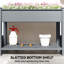 Lit de jardin surélevé en bois avec 2 pots latéraux pliables, tablette de rangement