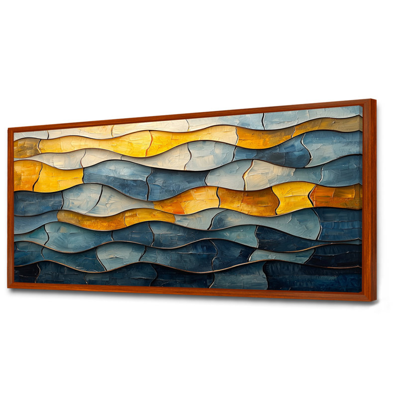 Withrow - Abstract Canvas Art Print, H 28 po x l 60 po, Cadre flottant, Brun