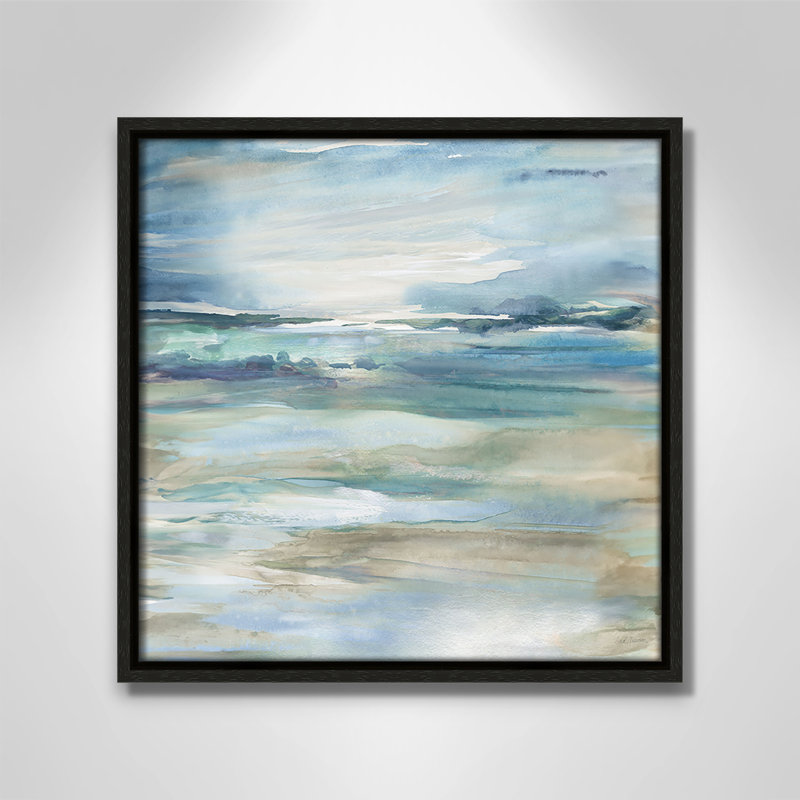 Reflection Skies - Square Version Print par Carol Robinson, H 13,5 po x l 13,5 po, Flottant espresso