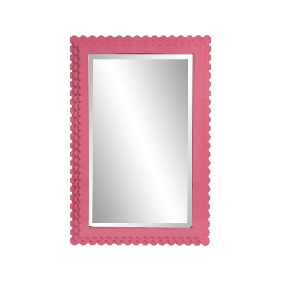 Miroir pastel festonné rose