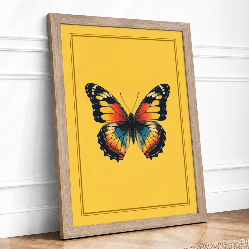 Specimen Butterfly Modern - Framed Print, A1 - 84.1 x 59.4 cm, Oak