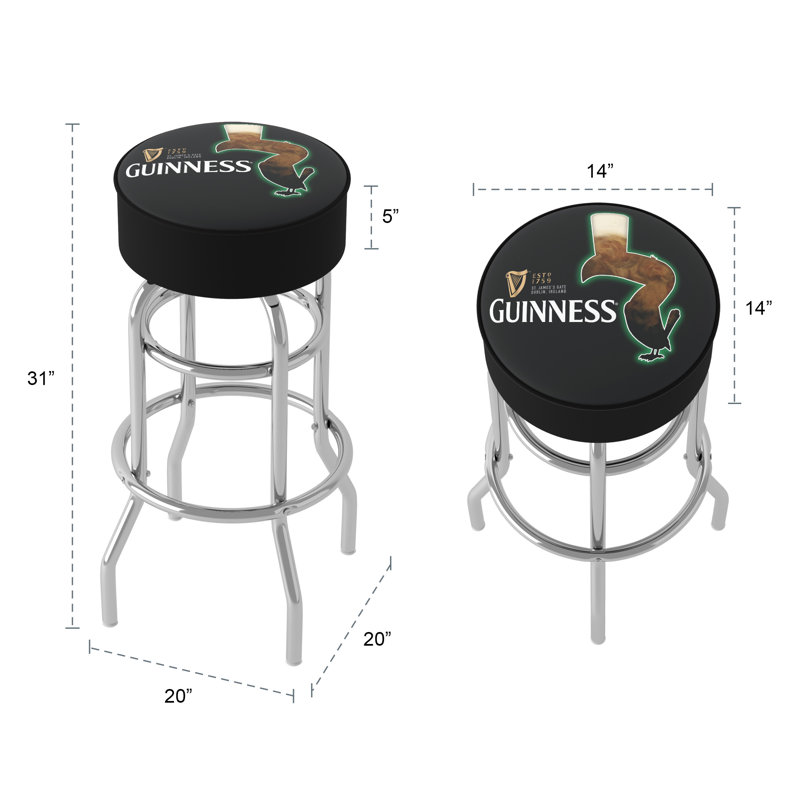 Tabouret de bar pivotant 31 po Guinness Feathering