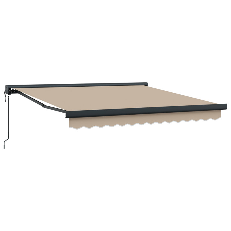 Ebern Designs Retractable Patio Awning, 300 cm W x 250 cm D, Beige