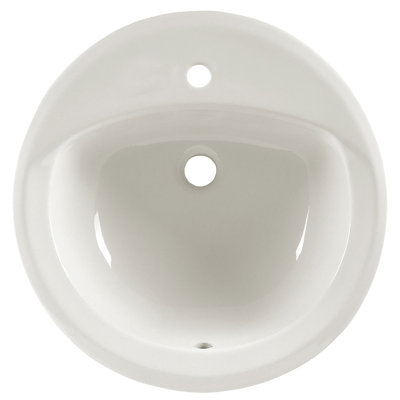 Lavabo de salle de bain circulaire en céramique avec trop-plein Rondalyn