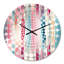Horloge murale rayée bleue et rose-101235000
