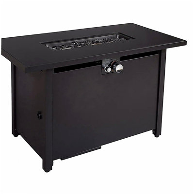 42'' Smoked Glass Metal Rectangular Pit