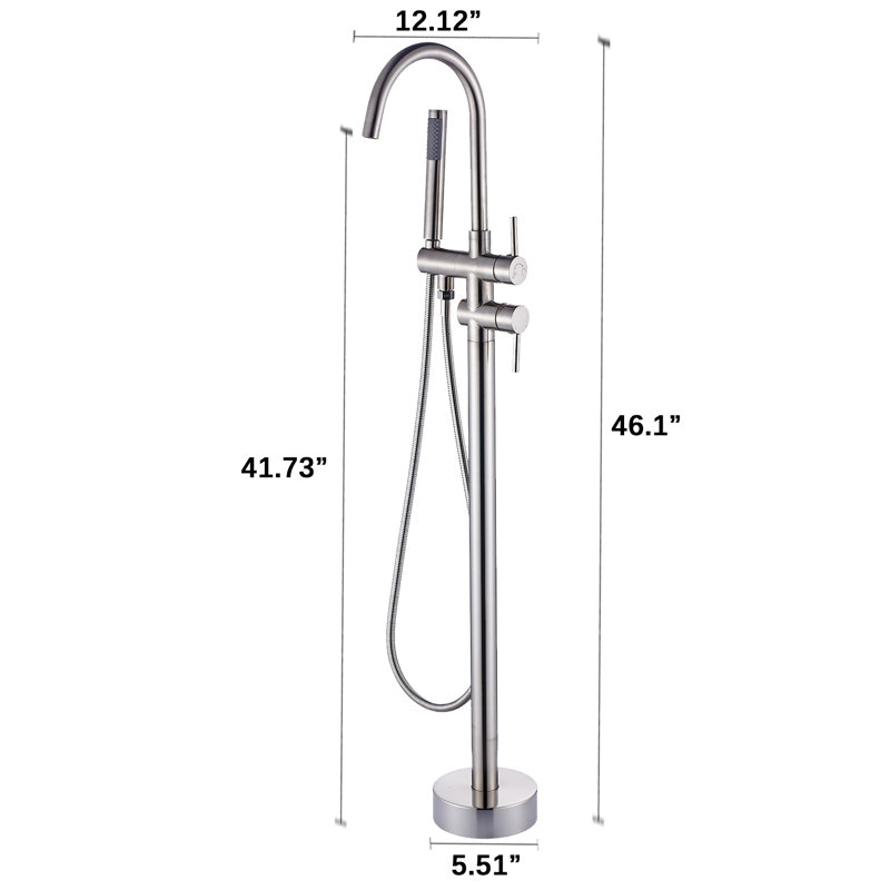 Floor Tub Spout, Brushed Nickel