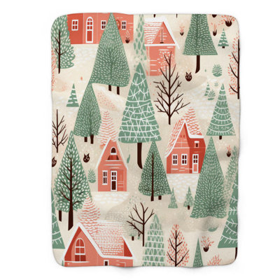 Village Snow - 1 Piece Premium Blanket