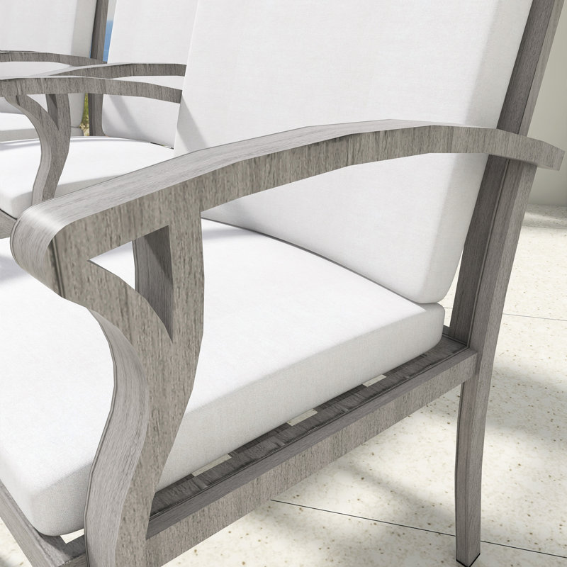 Ensemble de chaises de salle à manger en aluminium avec coussin (ensemble de 6)