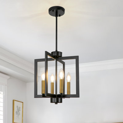 Gabut 4-Light Lantern Square / Rectangle Farmhouse Chandelier