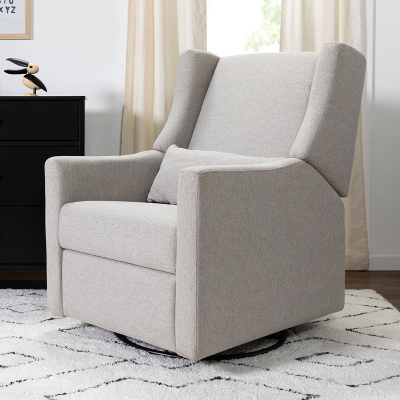 Kiwi Electronic Swivel Reclining Glider, Performance Gray Eco-Weave