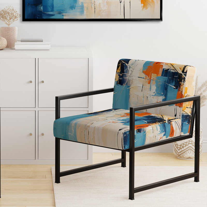 Paper Euphoria I - Chaise d'appoint rembourrée abstraite, Noir