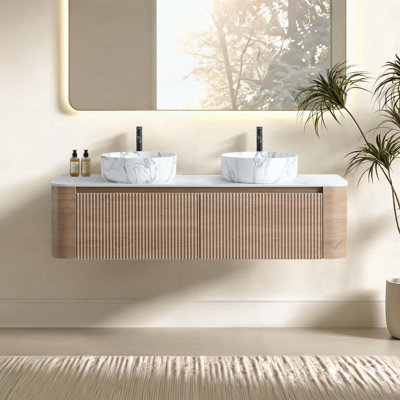 Meuble-lavabo mural de 60 pouces avec lavabo