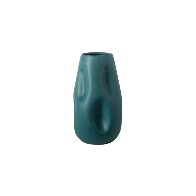 Vase en céramique rond fini mat vert pin