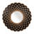 Bogar Boho Round Wall Mirror 48" Black and Natural Mango Wood Lattice Frame Modern Decorative Accent for Home Office Bedroom Living Room Decor MDF Backing Rustic Artisan Design