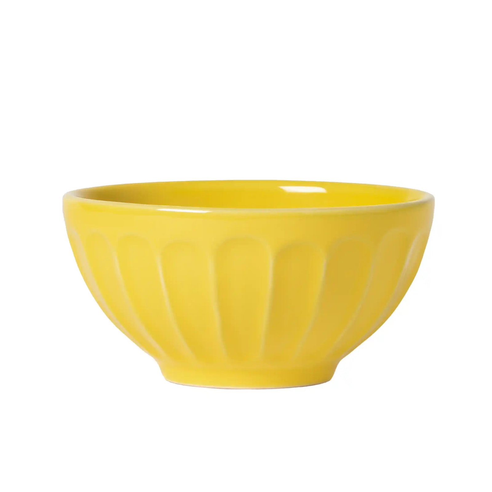 Costa Nova Latte Bowls Stoneware Dessert Bowl, Yellow Chamomile