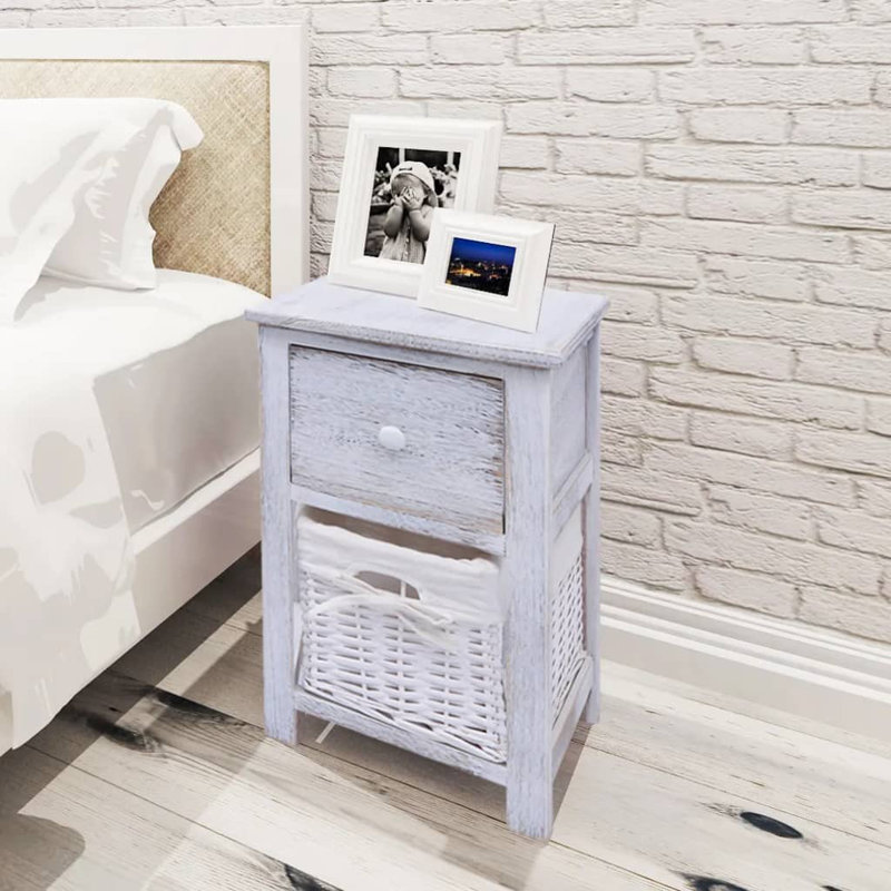 Breen 28cm W Bedside Table, White