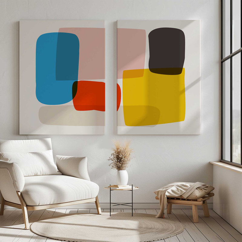Rhapsodie rectangulaire | Impression sur toile 2 panneaux, H 36 po x l 54 po