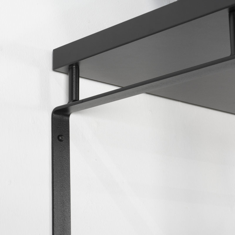 Wall 5 - Hook Wall Mounted Coat Rack, Black