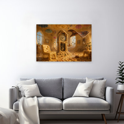 Whimsical Pasta Dream Surreal Whimsical Contemporary Butterfly Wall Art Print by Katie Towers - Wrapped Canvas Print
