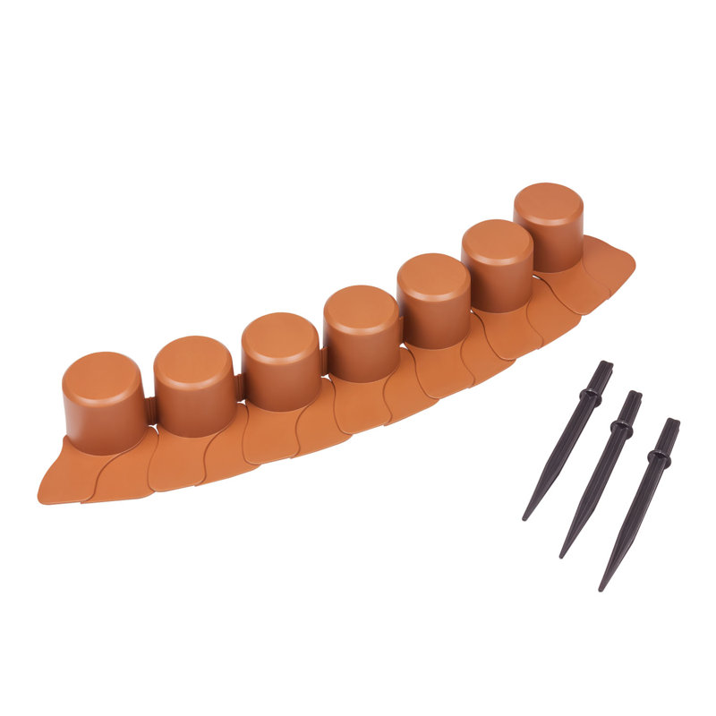 Pettit 58.93 cm H x 12.7 cm W Plastic Lawn Edging Fencing, Terracotta