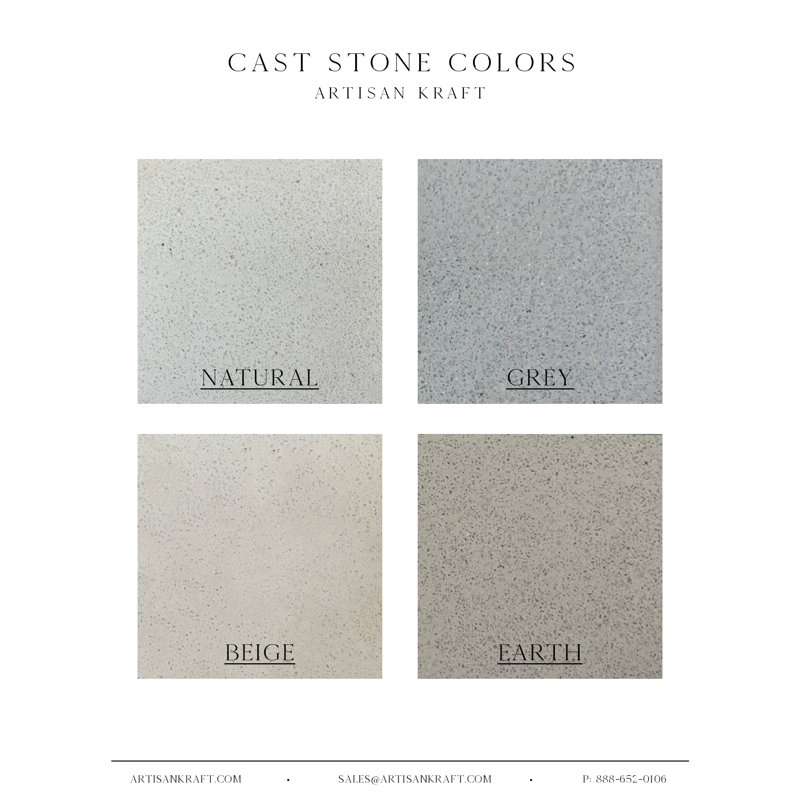 Austin Cast Stone Fireplace Surround with Bullnose Hearth, Gray, 9" D x 53.75" H x 73" W