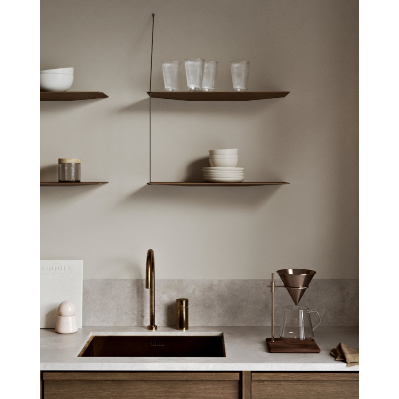 Stedge Shelf (80 Cm), Smoked Oak