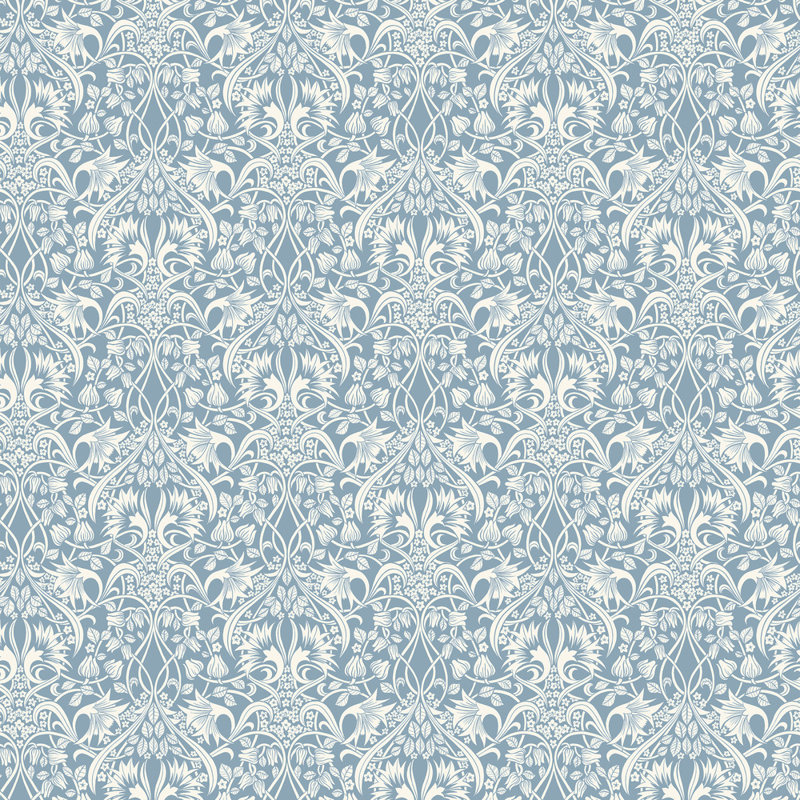 32.82' L x 27.58" W Wallpaper Roll, Blue