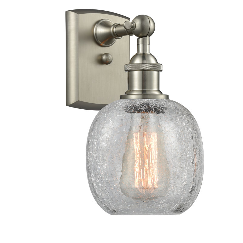 Carlucci Armed Sconce, Brushed Satin Nickel, Seedy