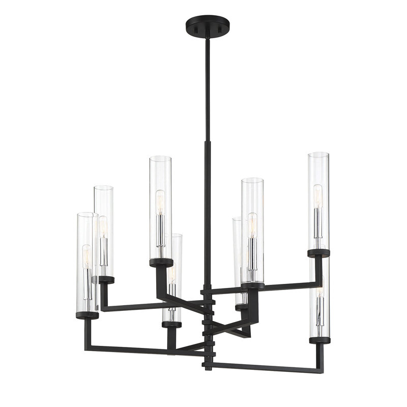 Cuyamat 8-Light Candle Style Tiered Chandelier, 25" H x 28.38" W x 28.38" D, 8 Lights