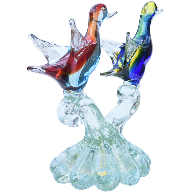 Barbini Murano Sommerso Handmade Glass Animals Hourglass