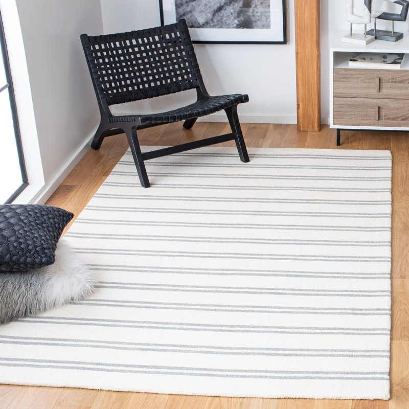 Tapis rayé en laine touffeté à la main Matamar, Rectangle 6 pi x 9 pi