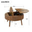 Table basse moderne à plateau relevable avec demi-plateau de rangement dissimulé en bois massif cannelé en noyer pour économiser de l'espace-813126573