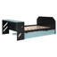 Lit de jour en bois pleine grandeur avec lit gigogne simple, bureau et USB, bleu nuage-117580731