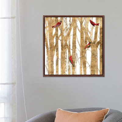 Red Bird Christmas II 1 Piece Wall Art on Canvas