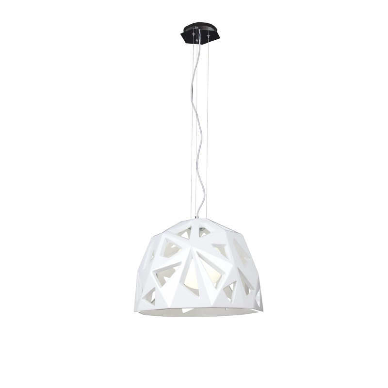 Shanklin 1 - Light Black Dome Pendant, White