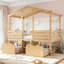 Lit mezzanine simple avec rangement, chambre d'enfant en bois aggloméré