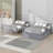  Rubber Wood Bunk Bed With Pull-Out Trundle, Transformable Into Two Separate Beds-1125135415-1125135410