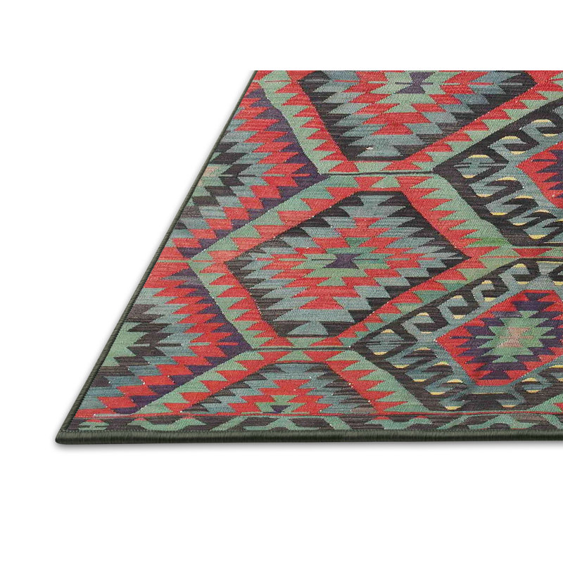 Tapis rouge / vert / brun Avia Southwestern, Rectangle 2 pi x 5 pi