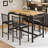 5 Pieces Dining Set, Industrial Counter Height Pub Bar Table Set, PU Stools With Backrest
